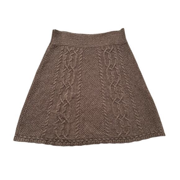Moth Anthropologie brown knit a-line skirt size M - Picture 1 of 7